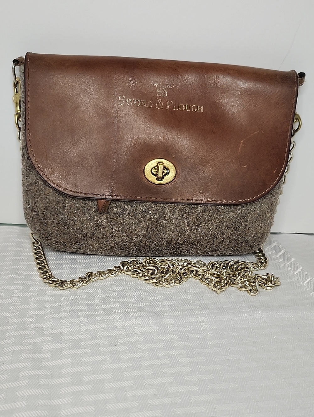 Sword & Plough Leather & Wool Small Crossbody